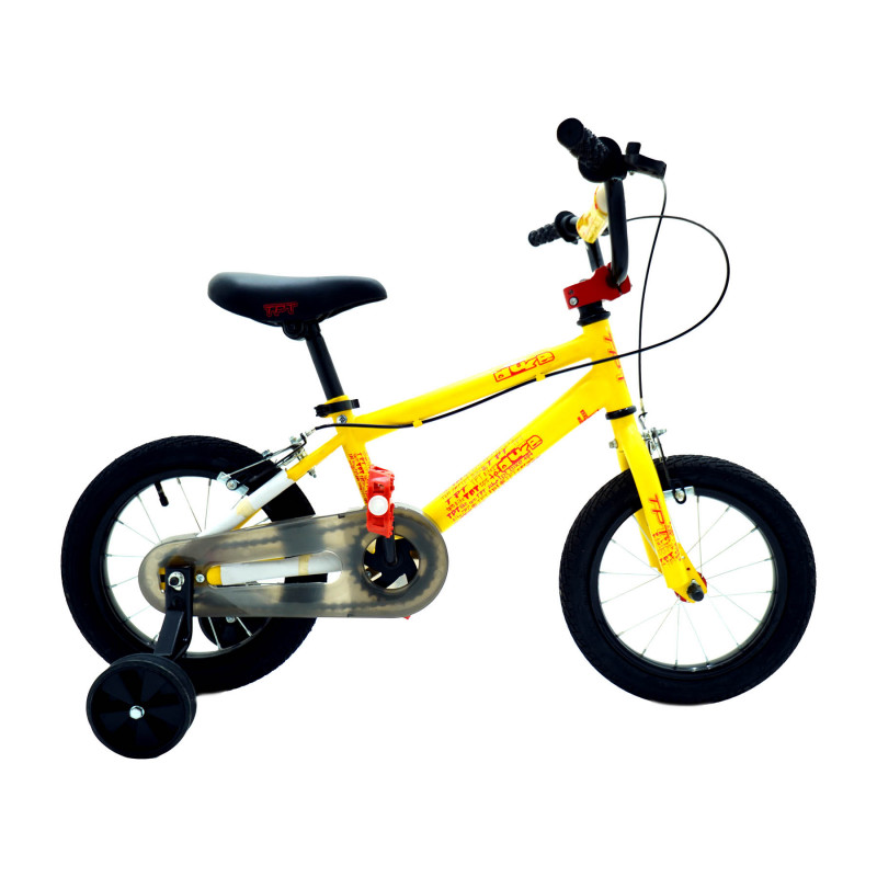 TPT Yellow Kids Cycle 14 Inch with support Wheel
