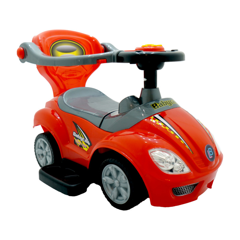 3 in 1 Deluxe Mega Push Car Ride on with Push Handle LB 301 Red