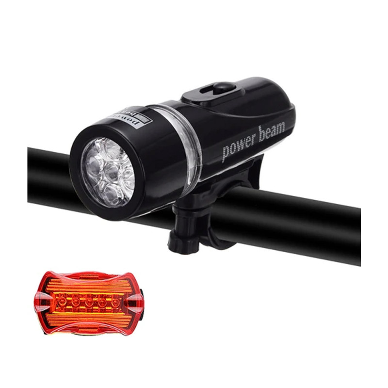 Bicycle Led Power Beam Front Head Light and Tail Torch Back Light