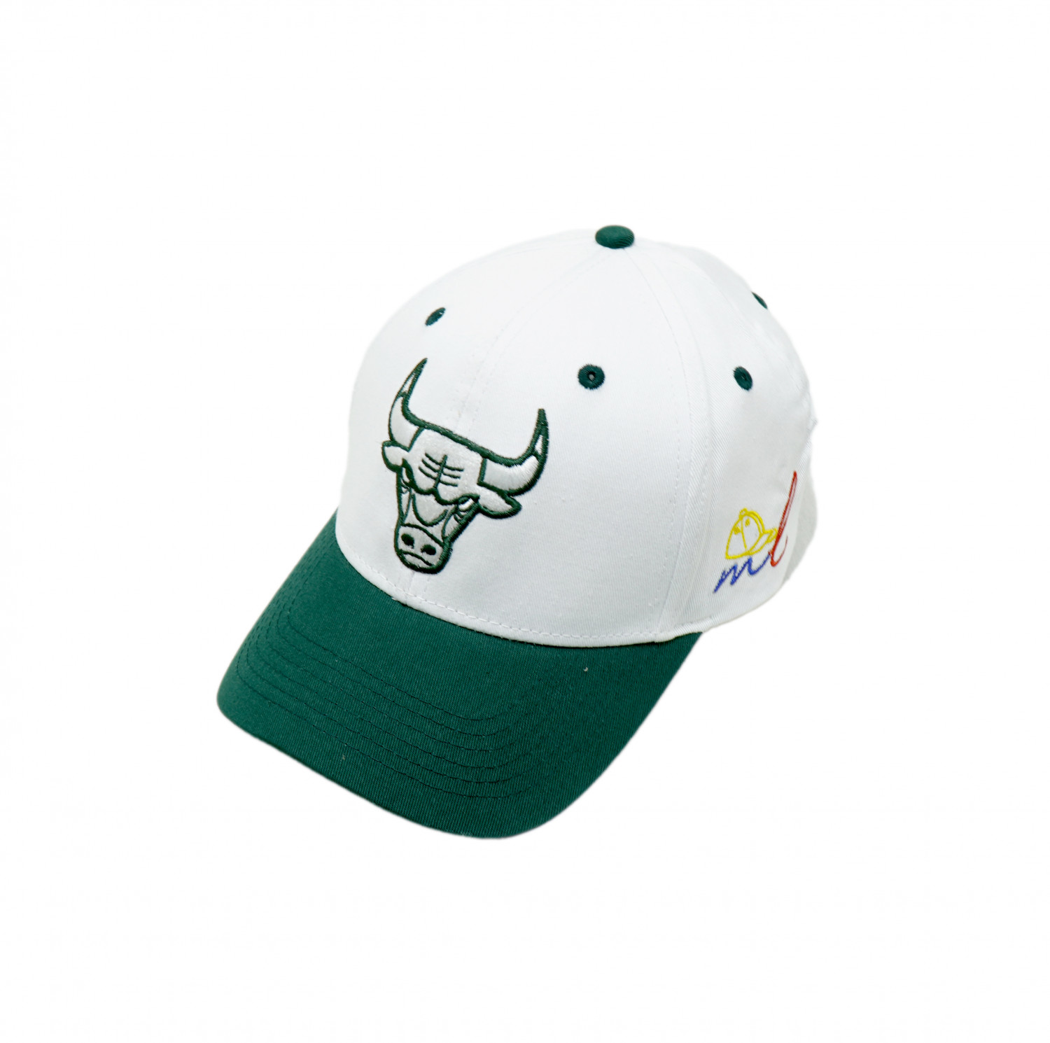 Malahi Land Cow Skull Embroidered Cap - White