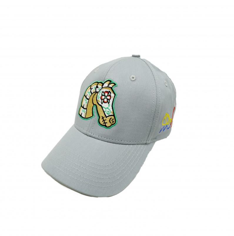 Malahi Land Horse Racing Embroidered Cap - Grey