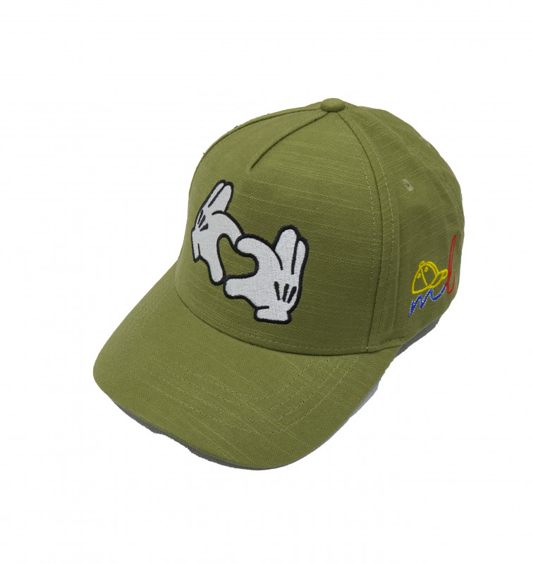 Malahi Land Hand Love Embroidered Cap - Olive